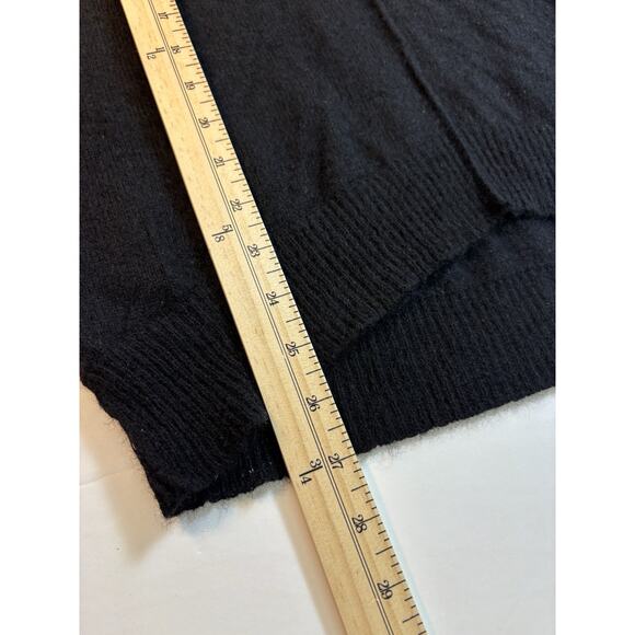 Max Studio Cashmere Tunic Sweater Black Medium Funnel Cowl Neck Long Sleeve - Picture 7 of 11